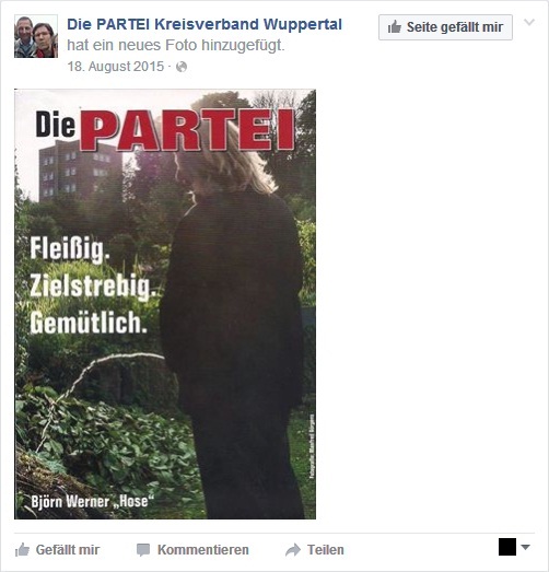 Werbung von Björn Werner zur Wuppertaler Oberbürgermeisterwahl 2015